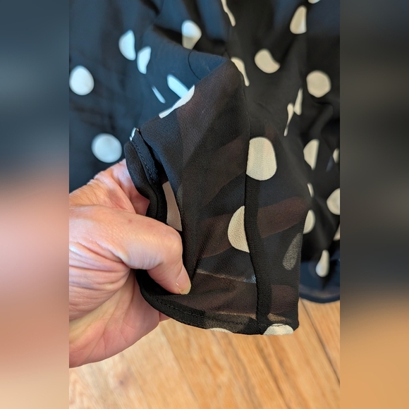 Black and Blue Mini Skater Skirt with Pleats - Picture 2 of 5